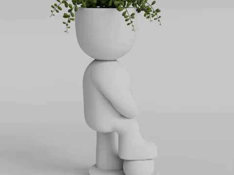 Soccer Player Planter STL File for Unique Home Decor - Instant Digital Download 3D Print Model