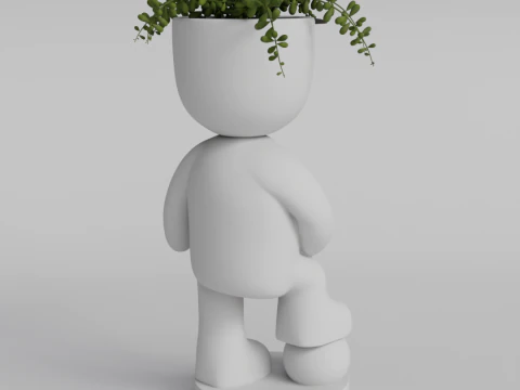 Soccer Player Planter STL File for Unique Home Decor - Instant Digital Download 3D Print Model