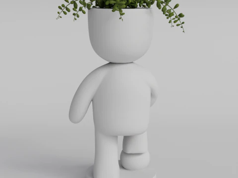 Soccer Player Planter STL File for Unique Home Decor - Instant Digital Download 3D Print Model