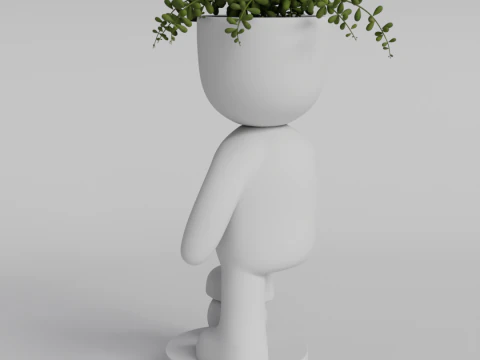 Soccer Player Planter STL File for Unique Home Decor - Instant Digital Download 3D Print Model