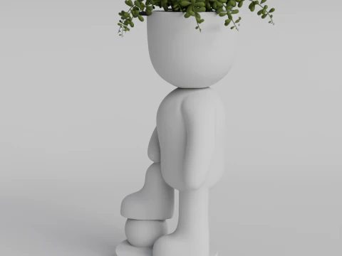 Soccer Player Planter STL File for Unique Home Decor - Instant Digital Download 3D Print Model