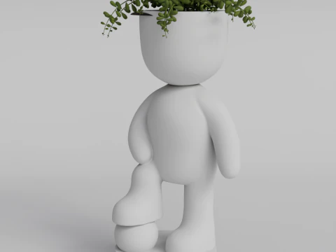 Soccer Player Planter STL File for Unique Home Decor - Instant Digital Download 3D Print Model