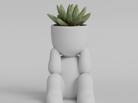 Adorable Sitting Human Planter STL File - Cute 3D Printable Succulent Pot - Sitting Figure Planter f 3D 프린트 모델