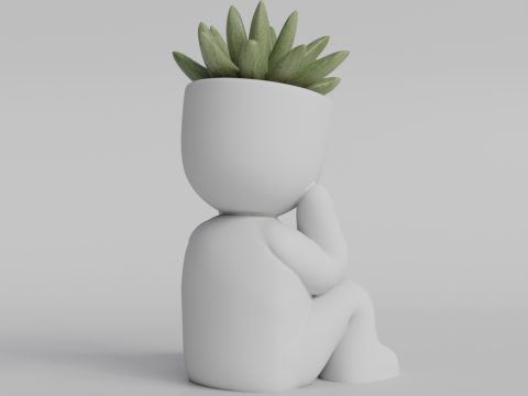 Adorable Sitting Human Planter STL File - Cute 3D Printable Succulent Pot - Sitting Figure Planter f 3D 프린트 모델