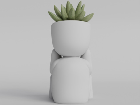 Adorable Sitting Human Planter STL File - Cute 3D Printable Succulent Pot - Sitting Figure Planter f 3D 프린트 모델