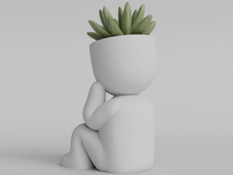 Adorable Sitting Human Planter STL File - Cute 3D Printable Succulent Pot - Sitting Figure Planter f 3D 프린트 모델