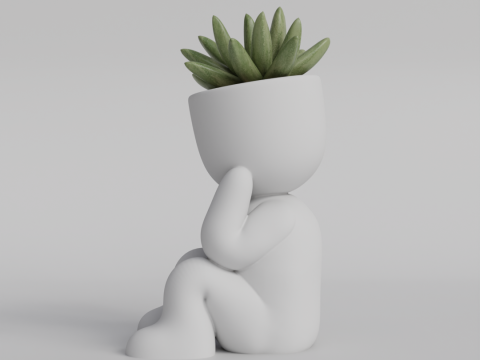 Adorable Sitting Human Planter STL File - Cute 3D Printable Succulent Pot - Sitting Figure Planter f 3D 프린트 모델