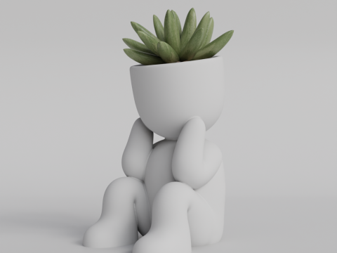 Adorable Sitting Human Planter STL File - Cute 3D Printable Succulent Pot - Sitting Figure Planter f 3D 프린트 모델