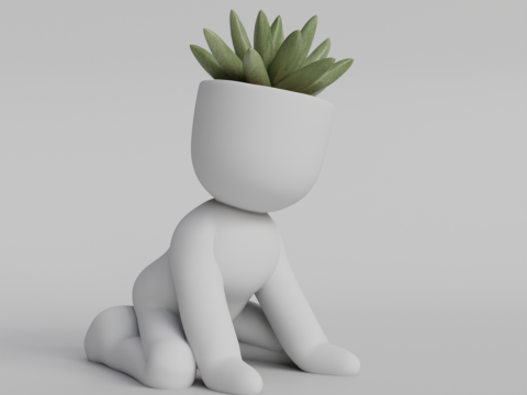 Adorable 3D Printed Planter - Kneeling Figure Pot for Succulents - Cute Home Decor Planter - Digital Modelo de impresión 3D