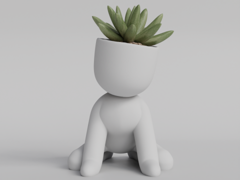 Adorable 3D Printed Planter - Kneeling Figure Pot for Succulents - Cute Home Decor Planter - Digital 3D प्रिंट मॉडल