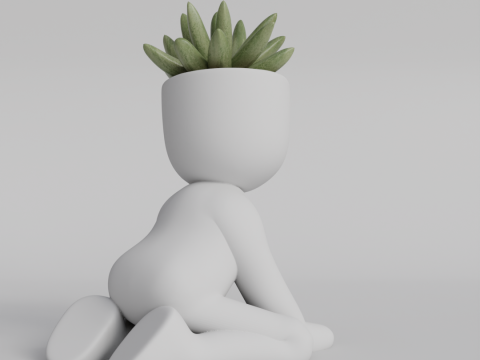 Adorable 3D Printed Planter - Kneeling Figure Pot for Succulents - Cute Home Decor Planter - Digital 3D प्रिंट मॉडल