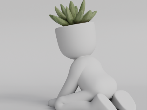 Adorable 3D Printed Planter - Kneeling Figure Pot for Succulents - Cute Home Decor Planter - Digital 3D प्रिंट मॉडल