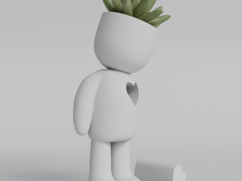 Heartfelt Character Planter - Unique 3D Printable STL File for Succulent Pot Decor Cute Minimalist 3D Print Model