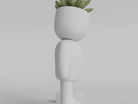Heartfelt Character Planter - Unique 3D Printable STL File for Succulent Pot Decor Cute Minimalist 3D Print Model