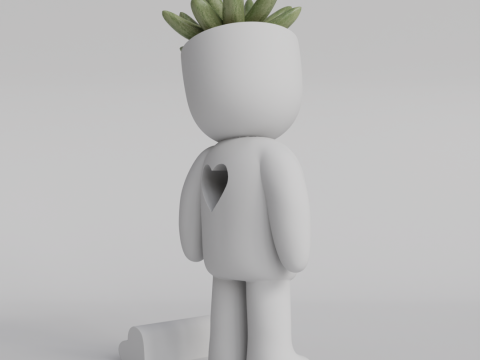 Heartfelt Character Planter - Unique 3D Printable STL File for Succulent Pot Decor Cute Minimalist 3D 프린트 모델