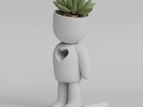 Heartfelt Character Planter - Unique 3D Printable STL File for Succulent Pot Decor Cute Minimalist 3D 프린트 모델