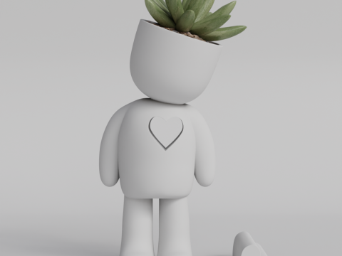 Heartfelt Character Planter - Unique 3D Printable STL File for Succulent Pot Decor Cute Minimalist 3D 프린트 모델