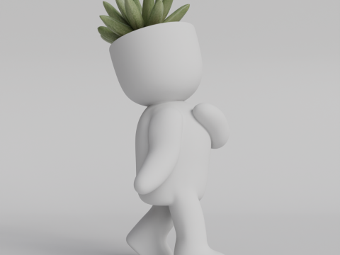 Adorable Walking Plant Pot Character STL File for 3D Printing - Cute Succulent Planter Desktop Deco 3D Print Model
