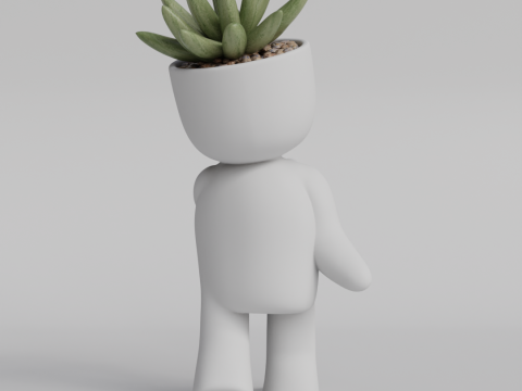Adorable Walking Plant Pot Character STL File for 3D Printing - Cute Succulent Planter Desktop Deco 3D Print Model