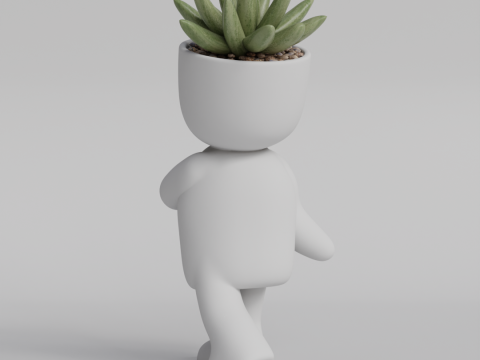 Adorable Walking Plant Pot Character STL File for 3D Printing - Cute Succulent Planter Desktop Deco 3D Print Model
