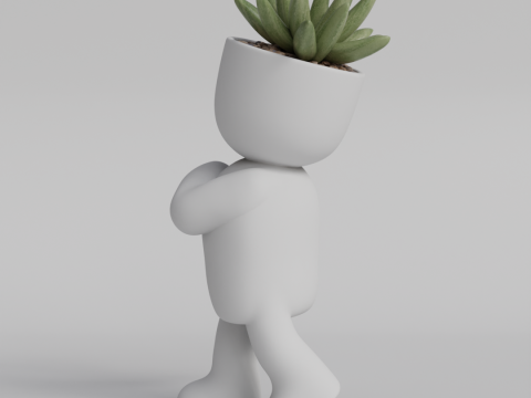 Adorable Walking Plant Pot Character STL File for 3D Printing - Cute Succulent Planter Desktop Deco 3D Print Model