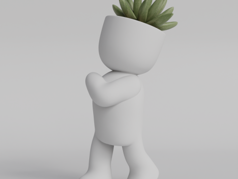Adorable Walking Plant Pot Character STL File for 3D Printing - Cute Succulent Planter Desktop Deco 3D Print Model
