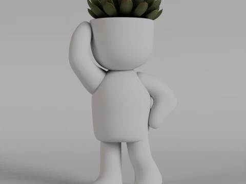Charming 3D Printable Succulent Planter Figure - Adorable Digital STL File for Home Decor - Unique P 3D Print Model