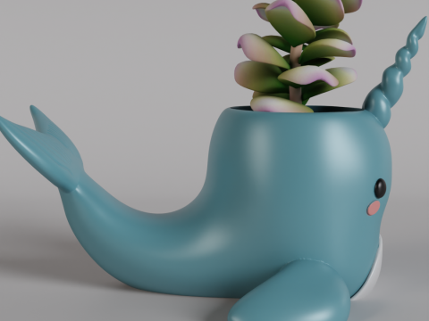 Enchanting Narwhal Planter Digital STL File - 3D Printable Resin Planter for Succulents and Small Pl 3D-Druckmodell