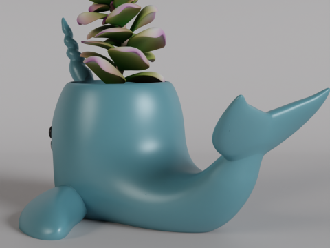Enchanting Narwhal Planter Digital STL File - 3D Printable Resin Planter for Succulents and Small Pl 3D-Druckmodell