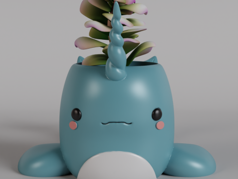 Enchanting Narwhal Planter Digital STL File - 3D Printable Resin Planter for Succulents and Small Pl 3D-Druckmodell