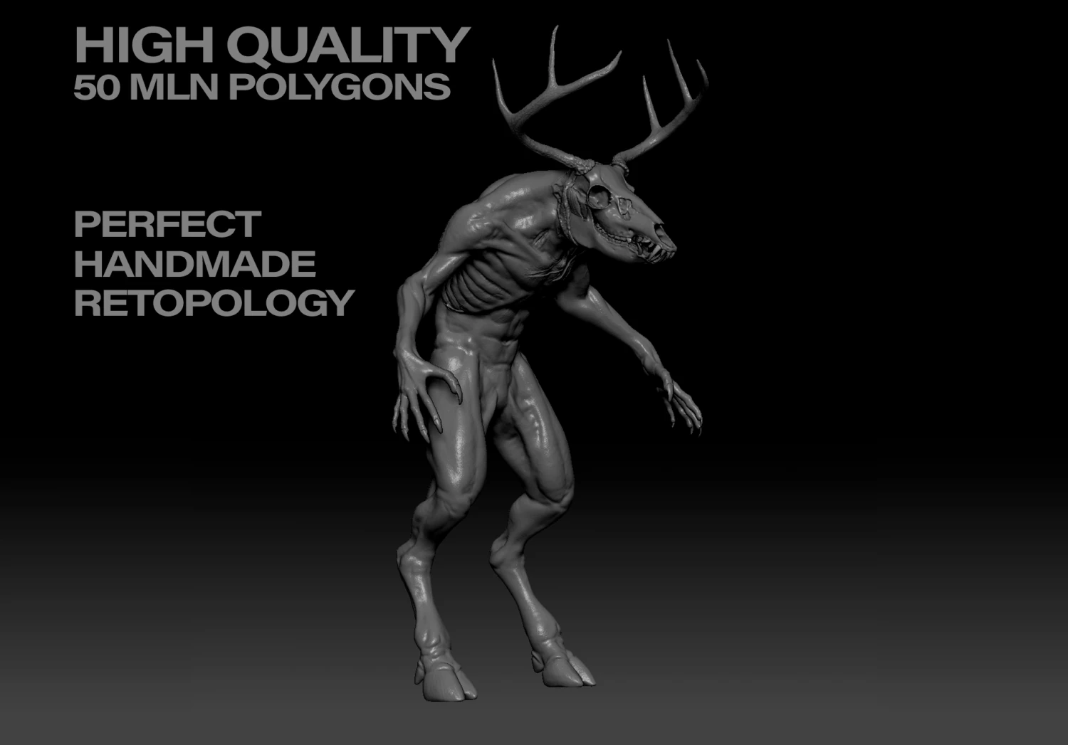 wendigo creature sculpt 3D Model .c4d .max .obj .3ds .fbx .stl .blend