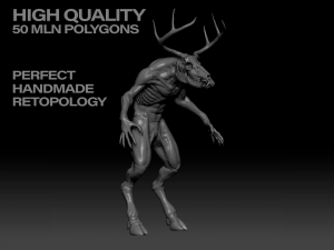 wendigo creature sculpt Modèle 3D