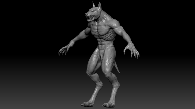 Werewolf High Quality Sculpt 3D Model .c4d .max .obj .3ds .fbx .stl .blend 