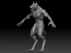Scultura di alta qualità del lupo mannaro Modello 3D