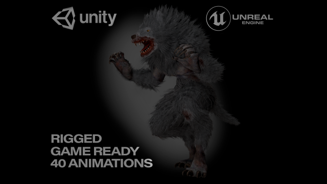 Werewolf 3D Model .c4d .max .obj .3ds .fbx .stl .blend 