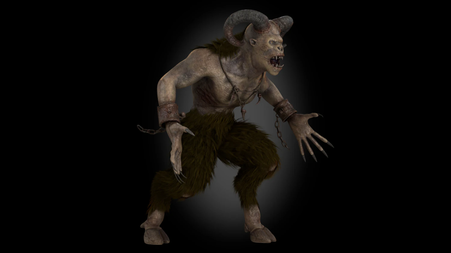 Demon Faun 3D Model .c4d .max .obj .3ds .fbx .stl .blend 