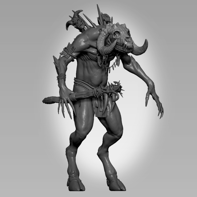 Wendigo Ram Sculpt Modèle 3D .c4d .max .obj .3ds .fbx .stl .blend 