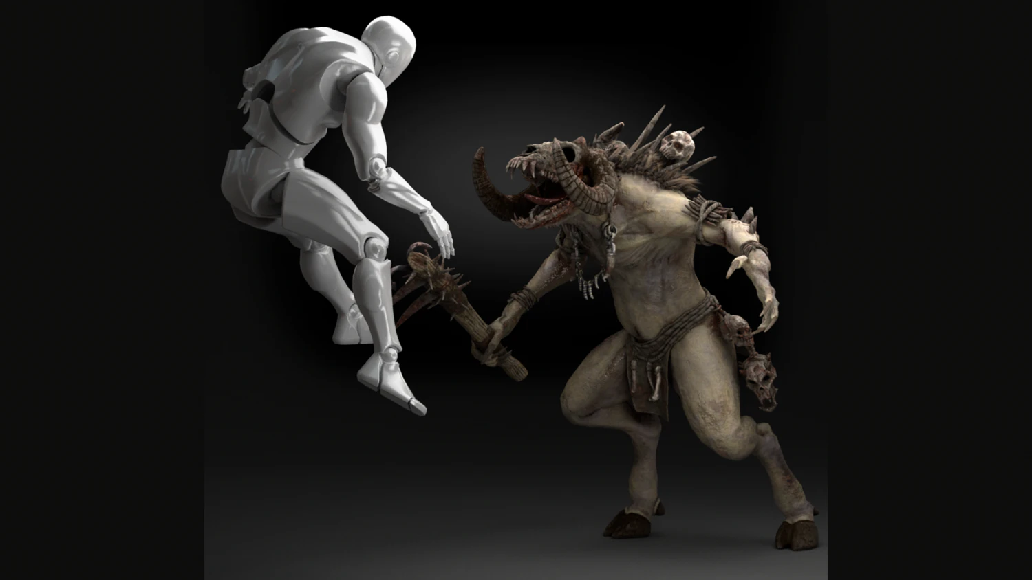 Wendigo Ram Model 3D .c4d .max .obj .3ds .fbx .stl .blend 