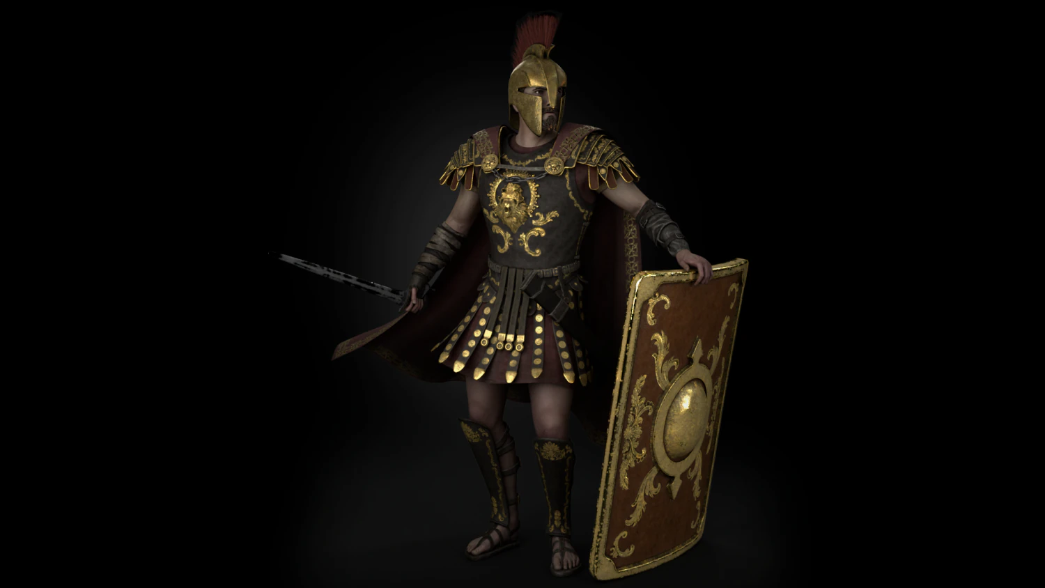 Rome Centurion 3D Model .c4d .max .obj .3ds .fbx .stl .blend 