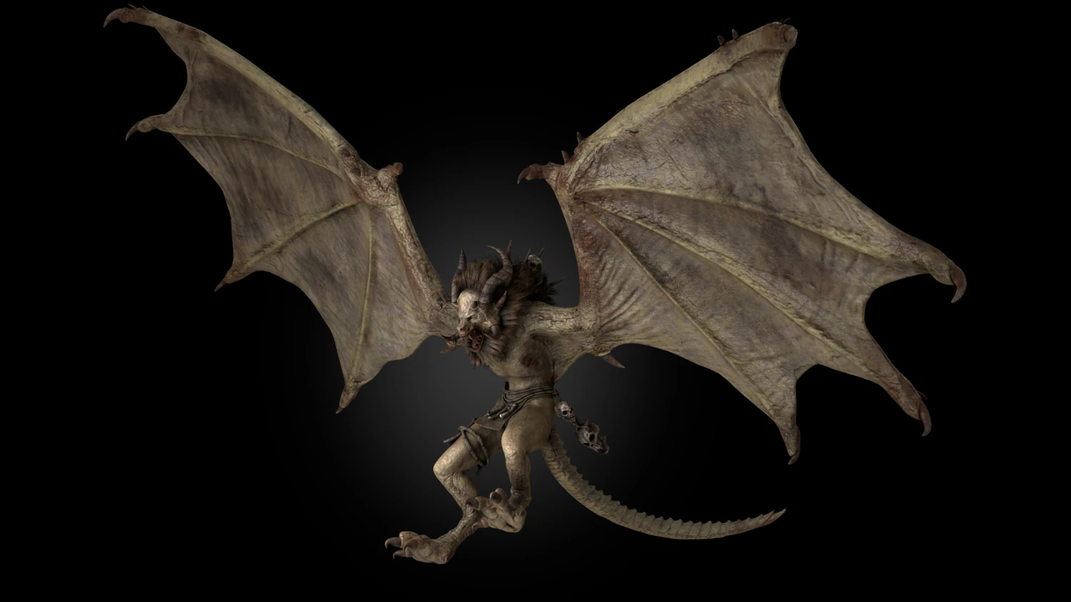 Harpy Vampire Low-poly 3D Model .c4d .max .obj .3ds .fbx .stl .blend 