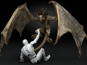 Harpy Vampire Low-poly Model 3D