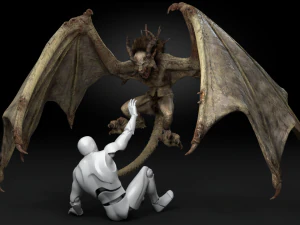 Harpy Vampire Low-poly 3D Model