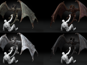 Harpy Vampire Low-poly Model 3D