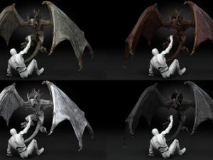 Harpy Vampire Low-poly 3D Model