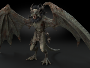 Harpy Vampire Low-poly Model 3D
