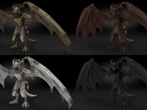 Harpy Vampire Low-poly 3D Model