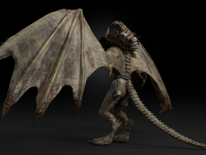 Harpy Vampire Low-poly Model 3D