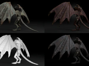 Harpy Vampire Low-poly 3D Model