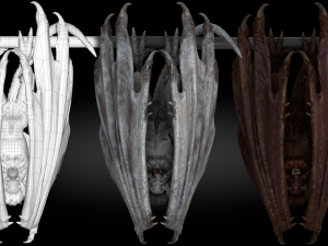 Harpy Vampire Low-poly Model 3D
