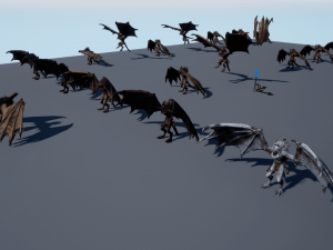 Harpy Vampire Low-poly Model 3D